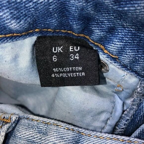 Momokrom High Waisted Straight‎ Leg Mom Super Distressed Raw Hem Jean Size 6 - Picture 12 of 13